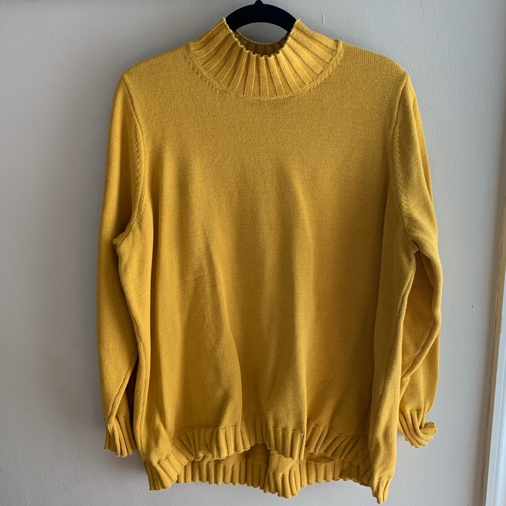 Denim & Co. Essentials Mock Neck Sweater with Hi-Low Hem